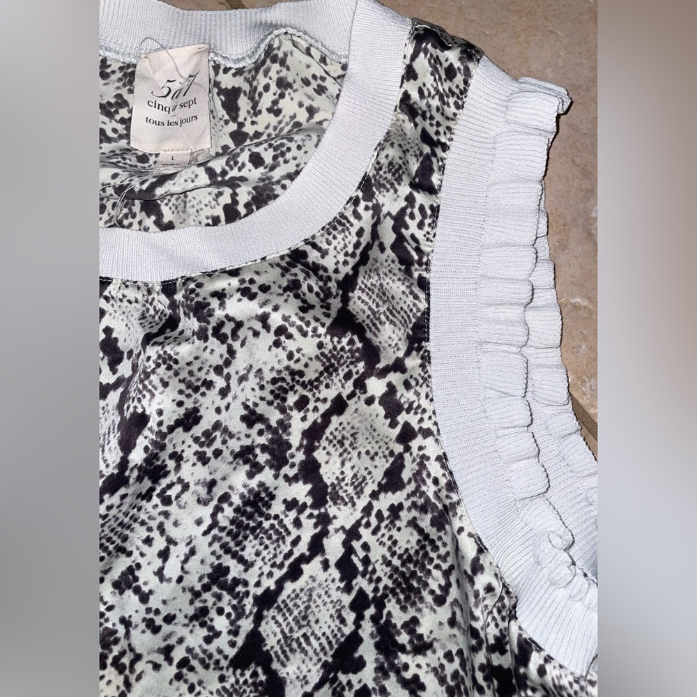 Cinq A Sept Revolve Python Print Silk Tank Top Bl… - image 5